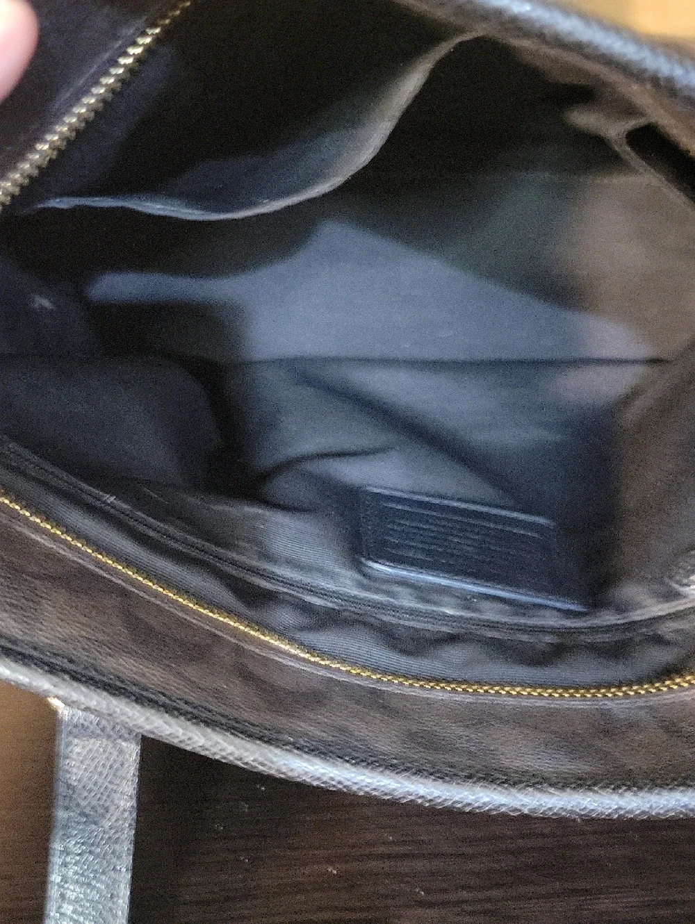 Coach Brown Signature Canvas Tote with Dark Leather Trim - Picture 4 of 5